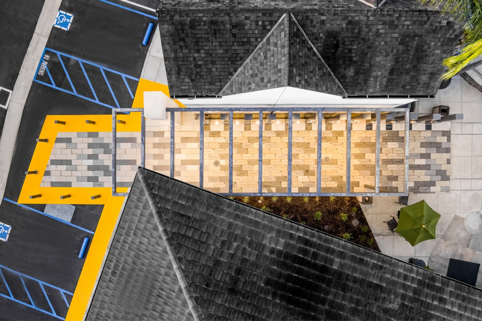 Overview of Shepherd’s Grove Hour of Power building and East Portal entryway designed by Visioneering Studios.